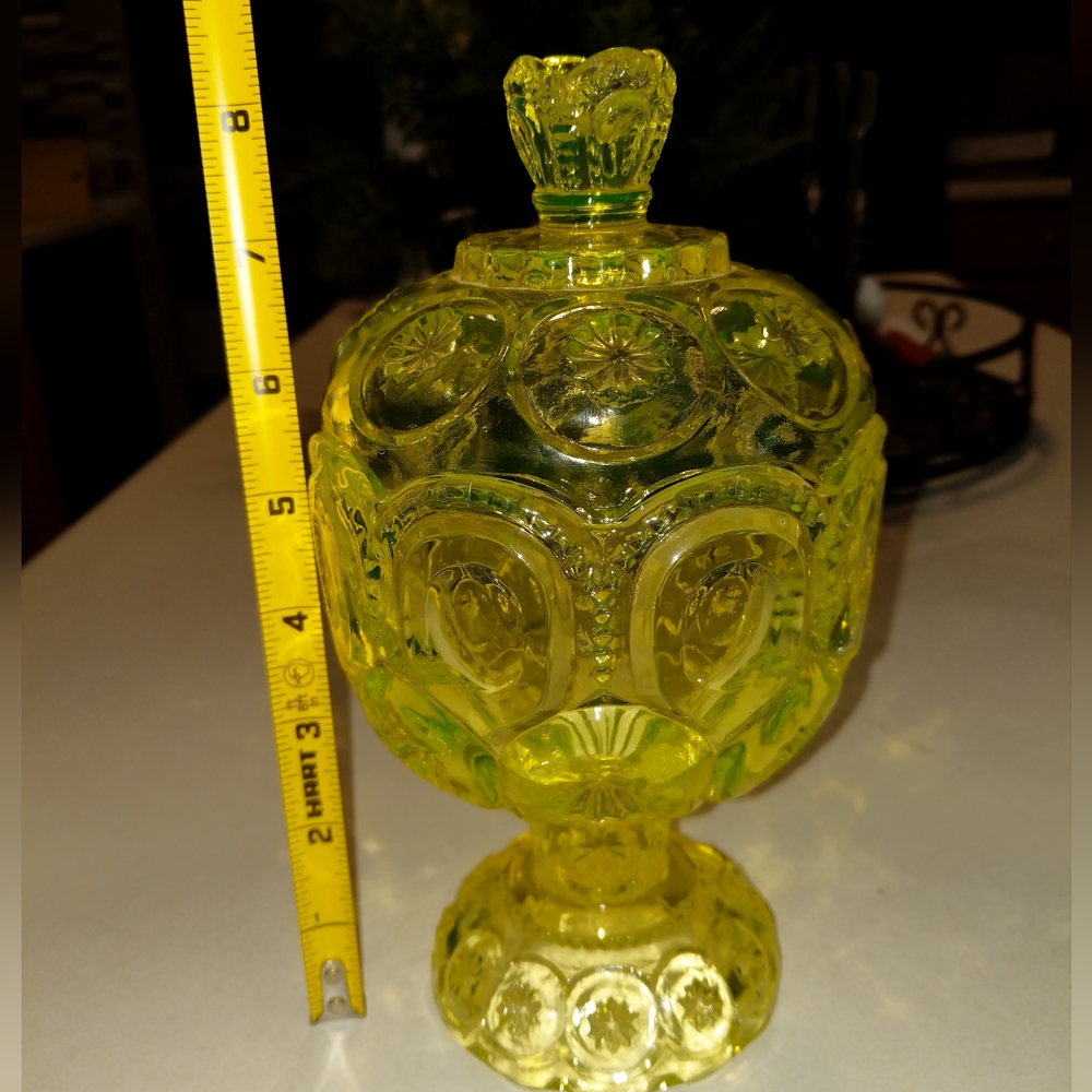 VTG LE SMITH URANIUM YELLOW CANDY DISH - Picture 9 of 9